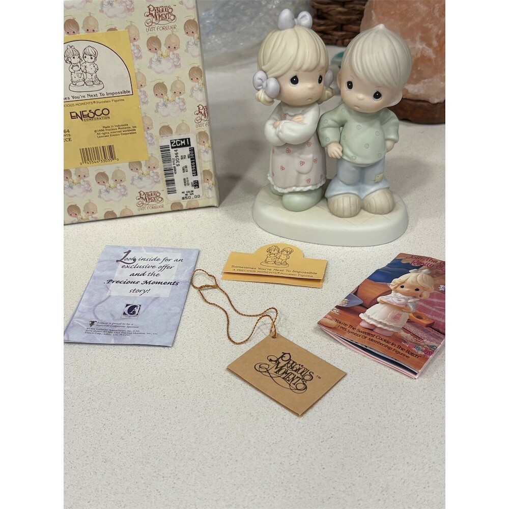Precious Moments Figurine Sometimes You're Next To Impossible Boy Girl